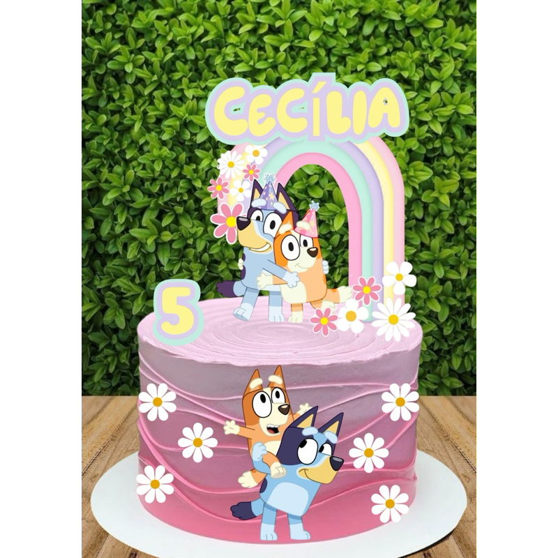 TOPO DE BOLO BLUEY MENINA E MENINO | Shopee Brasil