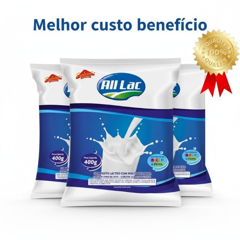 Leite Em Pó Composto Lácteo Sabor Leite Em Pó - 3 Pacotes de 400 Gramas ...