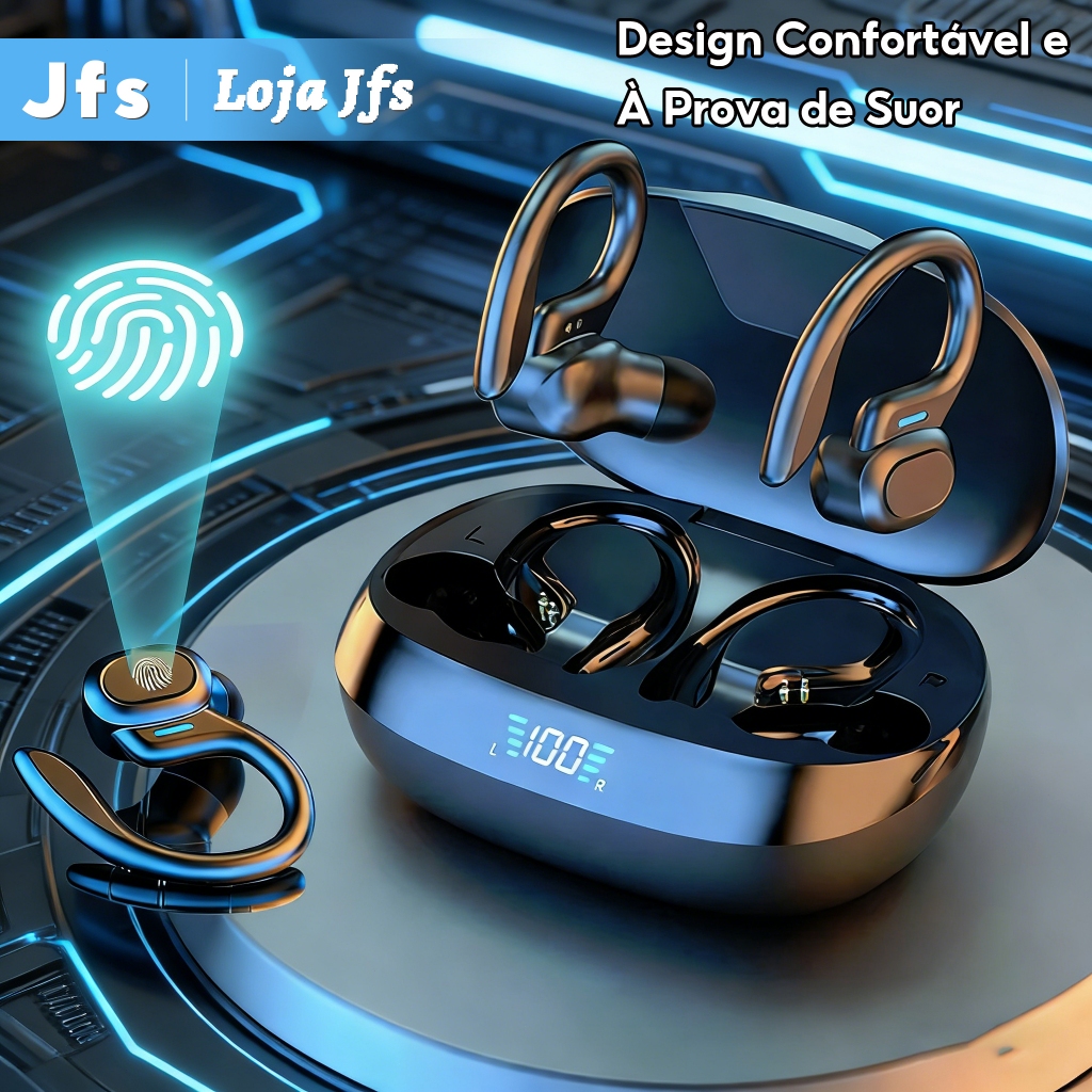 Fone de Ouvido Sem Fio Bluetooth – Som HiFi, Bateria de Longa Duração ...