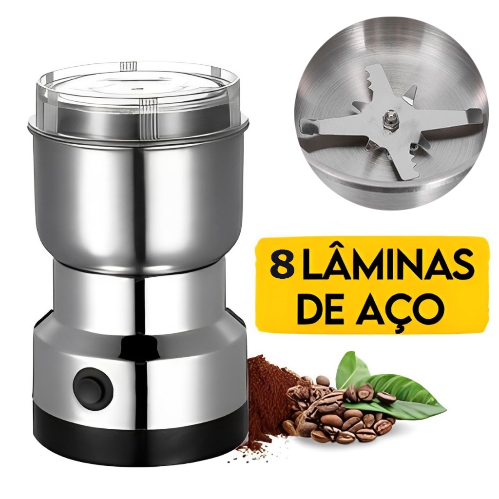 Moedor De Café Grãos Sementes Elétrico Profissional 8 Lâmina