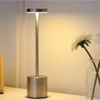 Luminária Abajur de Mesa Candeiro Dumbbell Touch de Quarto Luxuosa 3 Tons de Led