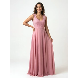 Vestido Feminino Longo Para Festa de Casamento Com Renda No Busto em Oferta na Shopee