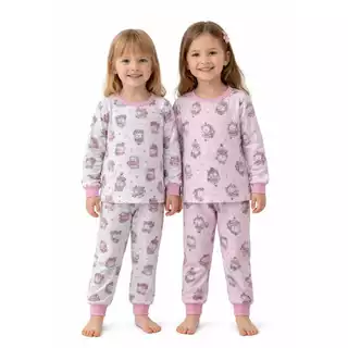 Kit 2 Conjuntos Pijamas Infantil Quentinho Peluciado Flanelado Menina Inverno Frio 1 ao 8 em Oferta na Shopee