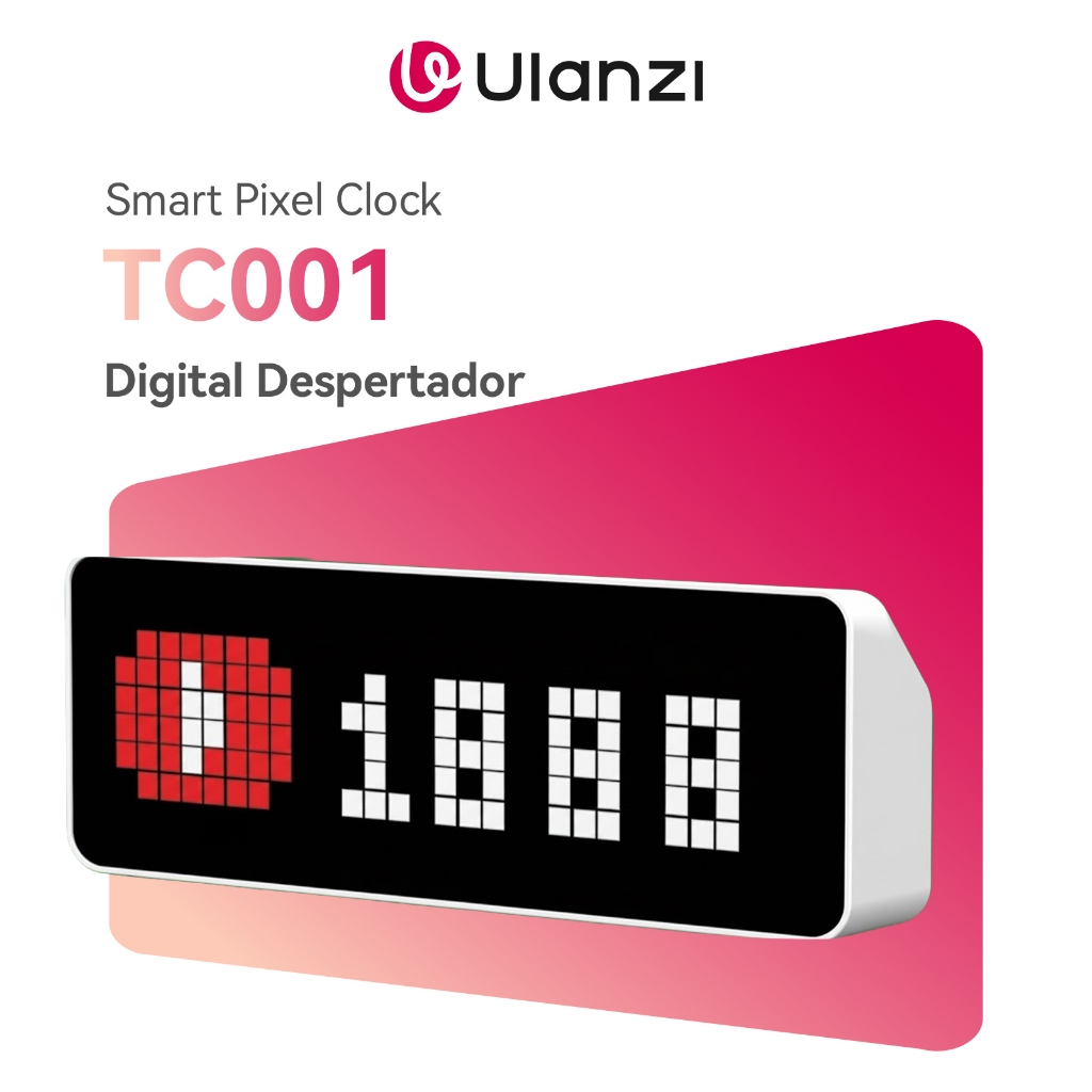 ULANZI TC001 Smart Pixel Clock Digital Despertador com Previsão do