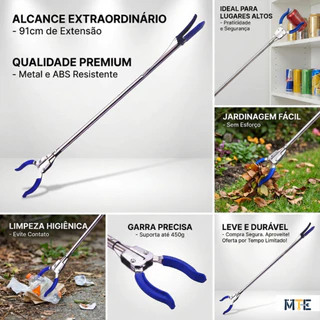 Pegador De Objetos Garra Mão Longo 90cm Alcance Fácil Sem Esforço Ideal Para Idosos Leve Resistente