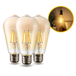 Kit 3 Lâmpadas de Filamento LED Flite ST64, 4W, FLT-ST64-4W em Oferta na Shopee