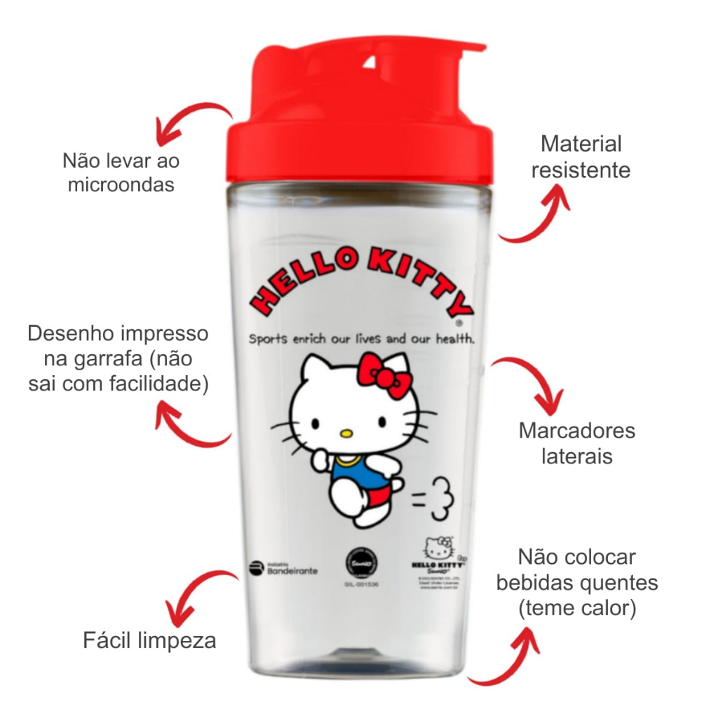 Shakeira Coqueteleira Hello Kitty 850ml Academia | Shopee Brasil