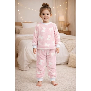Pijama infantil inverno brilha no escuro menina LAÇO - REF:  1422 em Oferta na Shopee