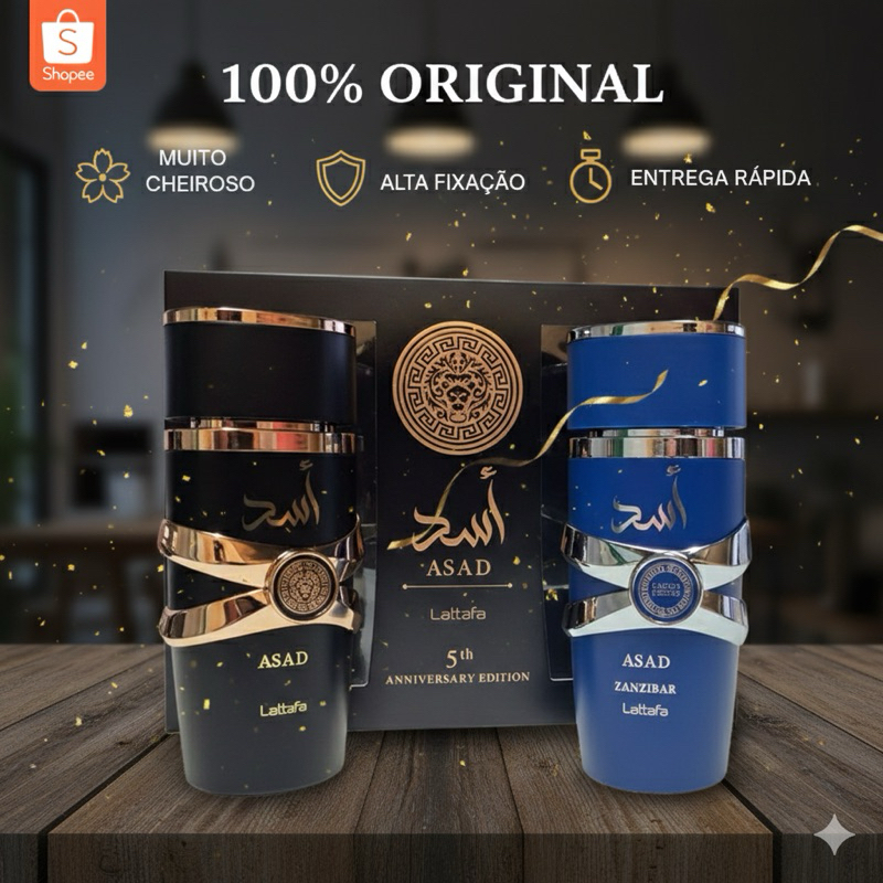 kit Asad Lattafa com um Asad tradicional e um Asad Zanzibar Limeted ...