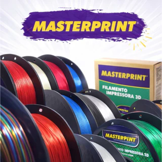 Filamento 3D PETG Masterprint 1kg 1,75mm Preto Premium Alta Resistência Impressora 3D