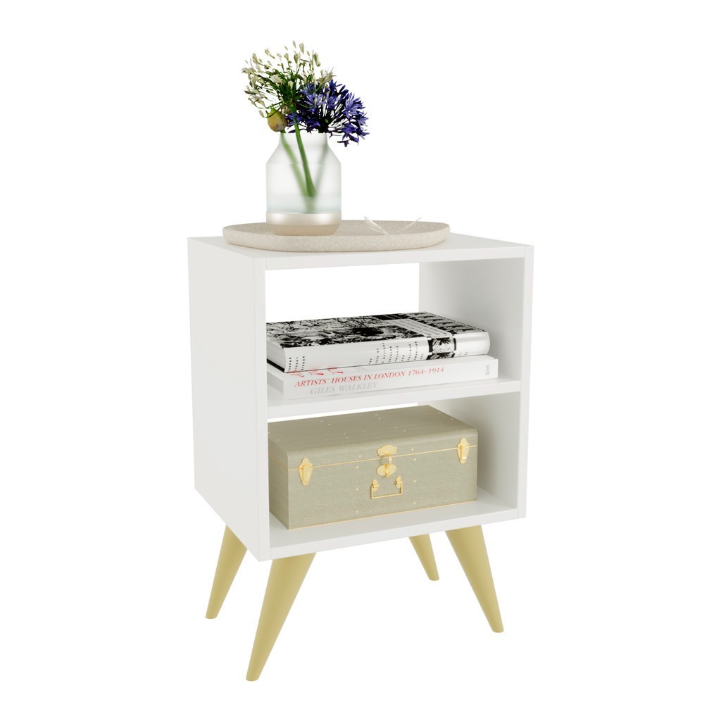 Mesa de Cabeceira com Pé Retro Luxo Decoração