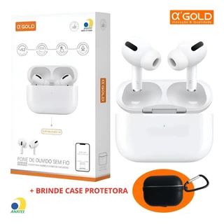 Fone Sem Fio A'gold Bluetooth 5.4 Anti Ruido Premium Anatel Branco FN-BT3 Fone com Case Protetora e Chaveiro