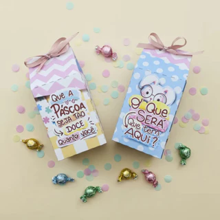 Kit 30 Lembrancinhas Páscoa Caixa Milk presente coelhinhos em Oferta na Shopee