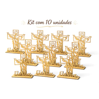 Kit 10 Lembrancinhas Páscoa Cristã Jesus Ele Vive MDF CRU 14 x 9 cm Artesanato em Oferta na Shopee