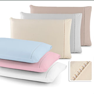 Par de Fronhas MicroPercal 400 Fios 70x50cm Toque Macio e Sofisticado Diversas Cores Envio Imediato