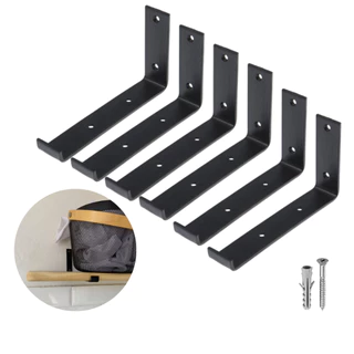 Kit 6 Suporte Mão Francesa Invertida Reforçada Cantoneira Ferro para Prateleira 20cm 30cm em Oferta na Shopee