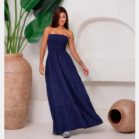 Vestido Tropical Longo Tomara que Caia Estampado – Moda Feminina 2026 ENTREGA INMEDIATO