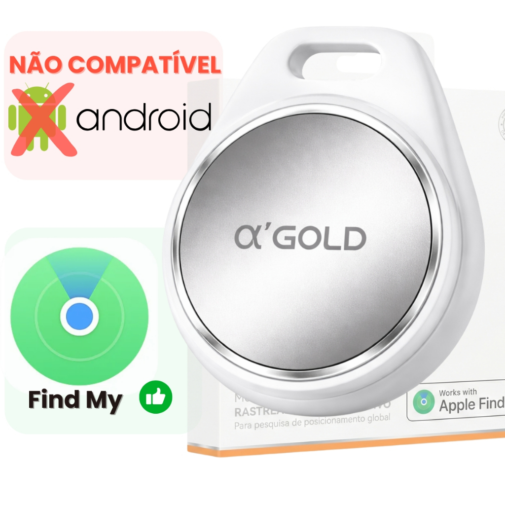 Smart Tag Rastreador A'gold compatível com Apple Find My Buscar iPhone ...