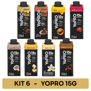 YoPro Kit 6 Unidades Bebida Láctea 15g de Proteínas 250ml Sabores em Oferta na Shopee