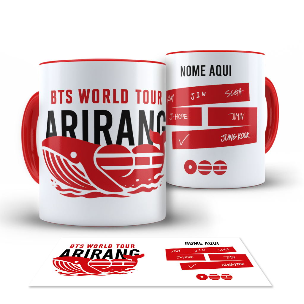 Caneca BTS World Tour 2026 Arirang com Nome Personalizado | Shopee