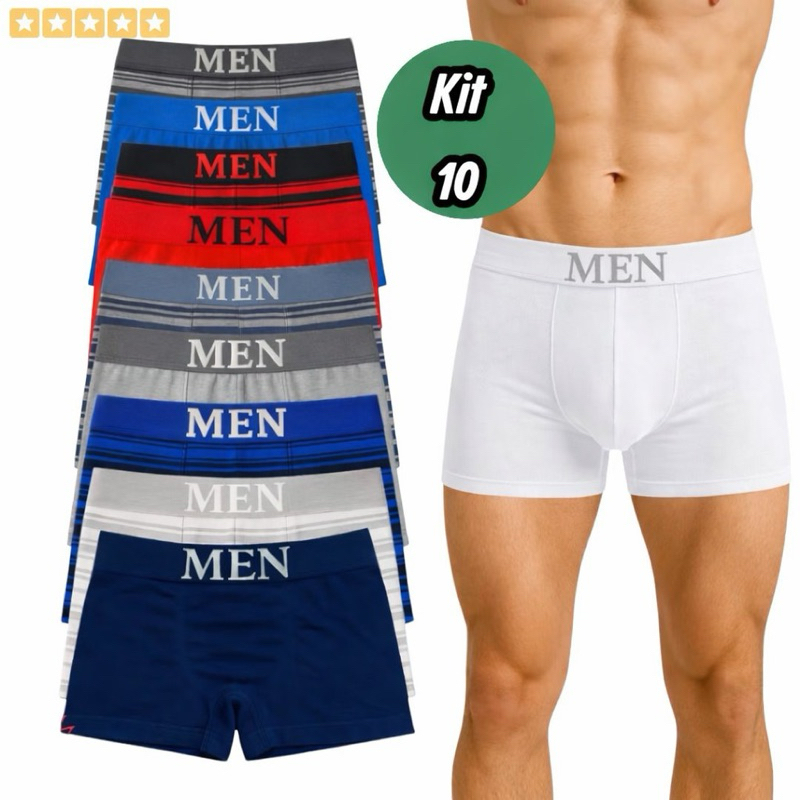 Kit Cueca Boxer Masculino Adulto