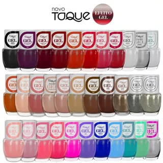 Esmalte Efeito Gel Novo Toque Kit 36 Cores Sortidas Seca Sem Cabine Manicure Pedicure Lançamento em Oferta na Shopee