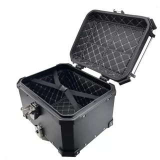 Baú 45L Alumínio ACM Reforçado Preto Bauleto Bagageiro Universal Com Suporte em Oferta na Shopee