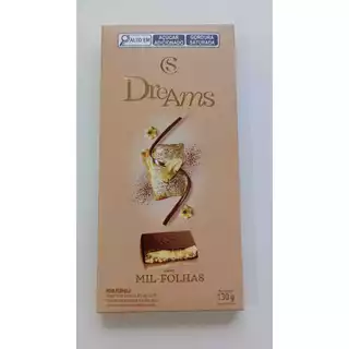 Tablete de Chocolate Dreams Mil Folhas Cacau Show 130g em Oferta na Shopee