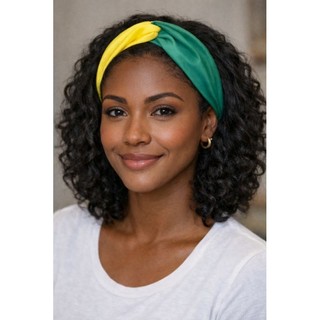 kit com 3 faixas de cabelo verde e amarelo brasil copa em Oferta na Shopee