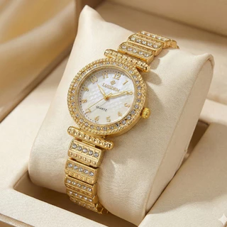 Relógio Stellar 28mm Analógico Premium Cravejado Dourado Ouro Tendencia Blogueira Elegante Feminino em Oferta na Shopee