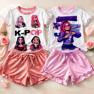 Pijama Infantil Menina Emily Vick e Kpop Algodão Confortável Tam 4 ao 14 Estampado em Oferta na Shopee