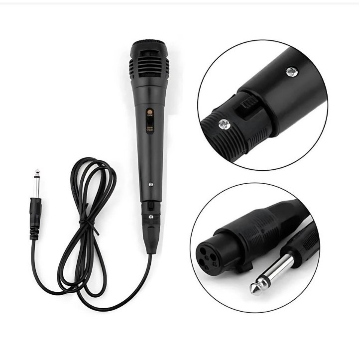 Microfone Dinâmico Profissional Anti-Ruído Com Cabo XLR de 3 Metros Plug P10