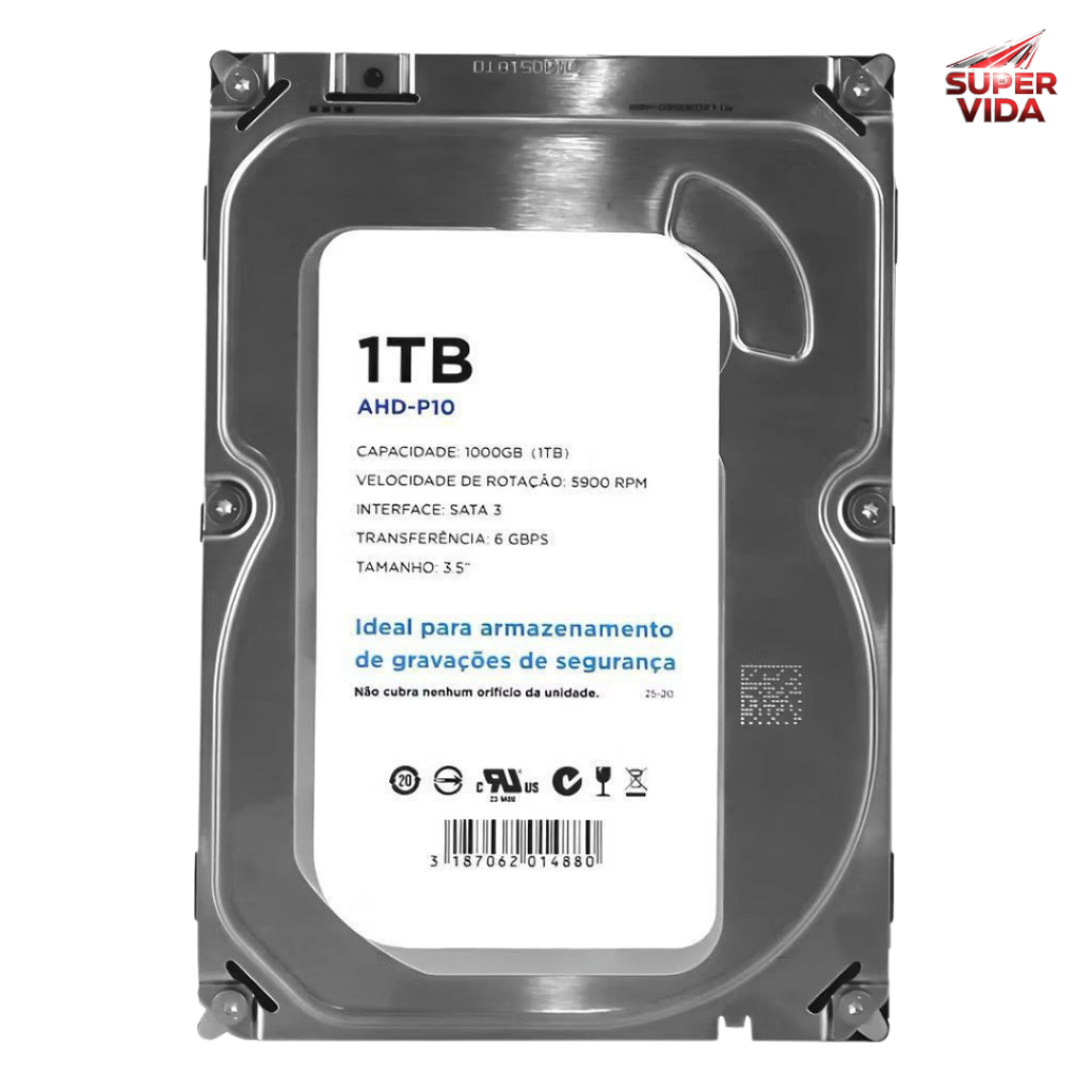 Disco Rígido Sata 6gb/s 1tb / 2tb / 4tb / 8tb Atek Ahd-p10/p20/p40/p80 Para Pc E Dvr