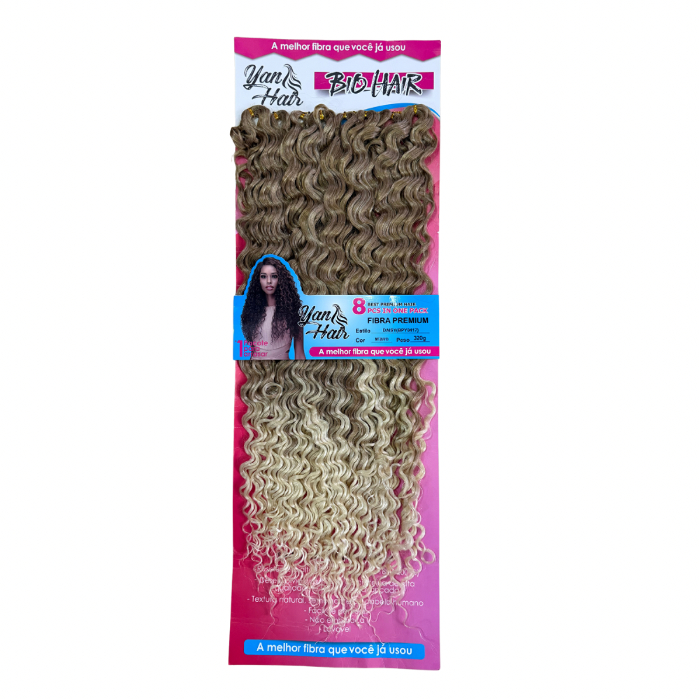 Cabelo Bio Vegetal Crochet Braids Daisy 75cm Ondulado 8pcs 300gr