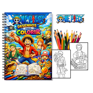 Caderno One Piece Desenhos Para Colorir A4 50 Folhas Espiral Anime Luffy Zoro Nami Livro de Pintura Infantil Educativo em Oferta na Shopee