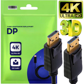 Cabo Displayport Dp i 4K 120Hz Full HD Blindado para PC Monitor TV Projetor em Oferta na Shopee