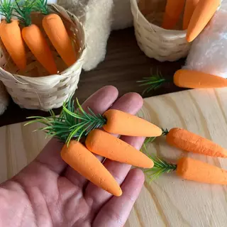 Cenoura  páscoa 7cm com 6 unidades isopor aplique mimo lembrancinha em Oferta na Shopee