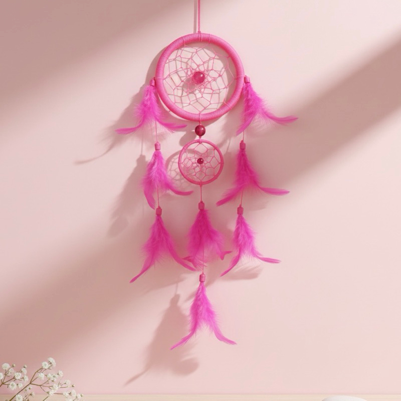 Filtro dos Sonhos Dreamcatcher Amuleto Penas 1 ou 2 Círculos Cores