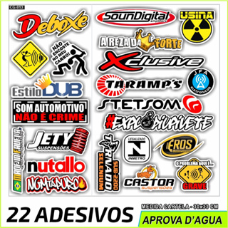 44 a 22 Adesivos para Carro Som automotivo e Rebaixado - Marcas Frases Pancadão - APROVA D'ÁGUA