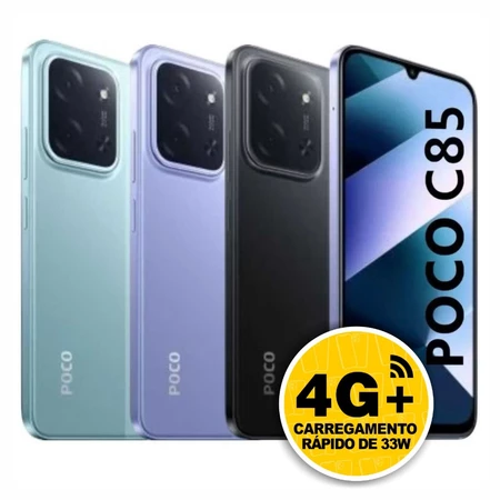 Smartphone Xiaomi POCO C85 4G NFC Tela LCD 6.9 Câmera 50MP Versão Global Original Lacrado