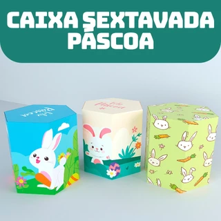 10 / 15 / 20 / 25 / 30 CAIXA SEXTAVADA PASCOA LEMBRANCINHA PRESENTE 9,5X9,5X9,5CM em Oferta na Shopee