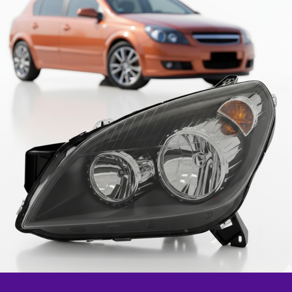 Farol Vectra 2006 a 2008 Máscara Negra Lente Lisa Foco Duplo H1 H7
