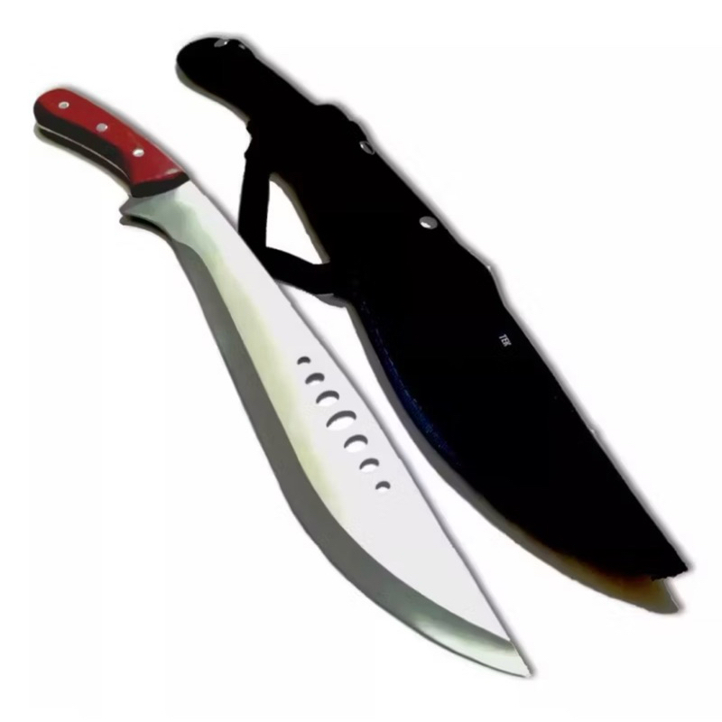 FACÃO FACA KUKRI FULL TANG LÂMINA EM AÇO INOX COM BAINHA CAMPO PESCA SÍTIO AFIADO LUATEK SLK A65