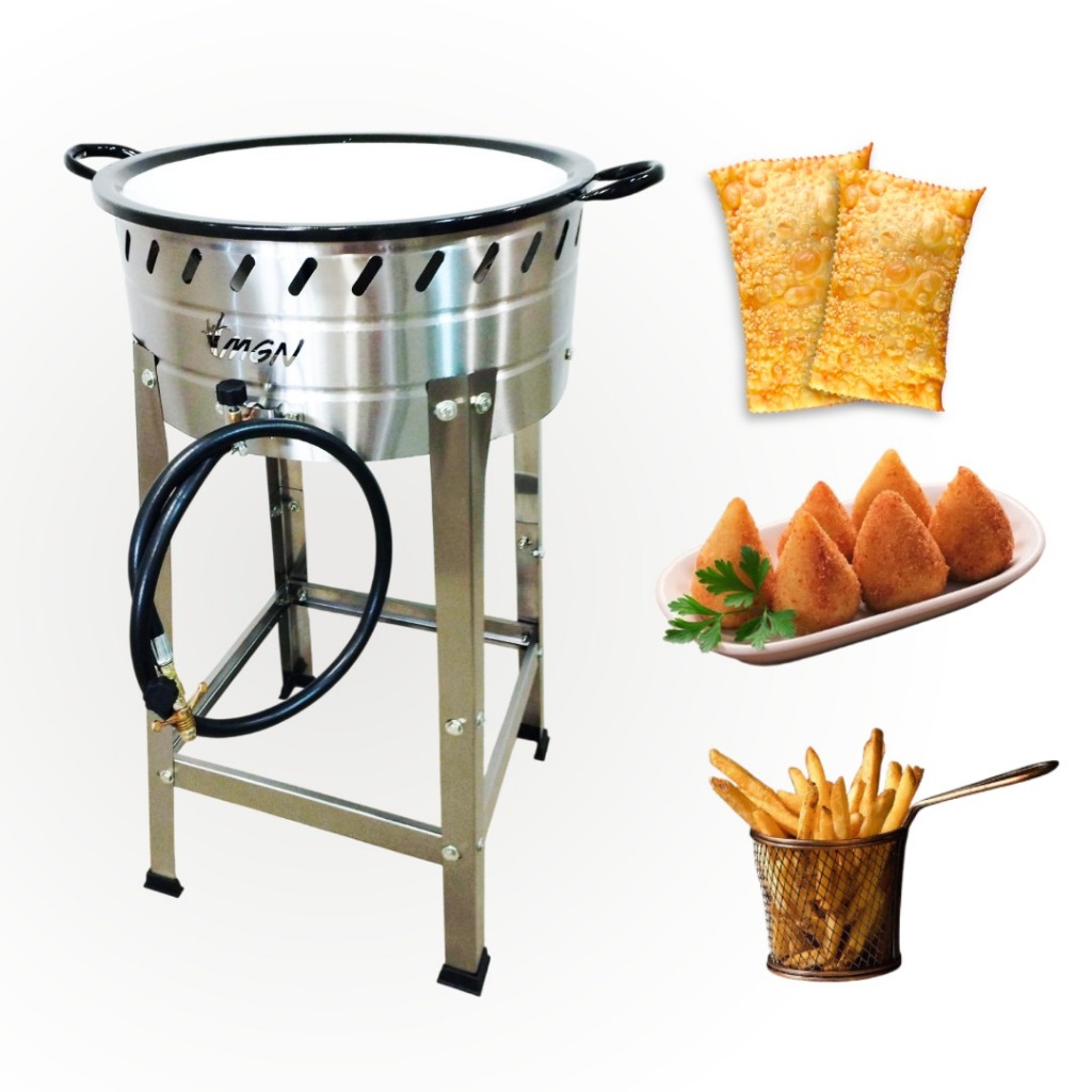Fritadeira A Gás 10 Litros Inox Fritador Pasteleiro Tacho Nº