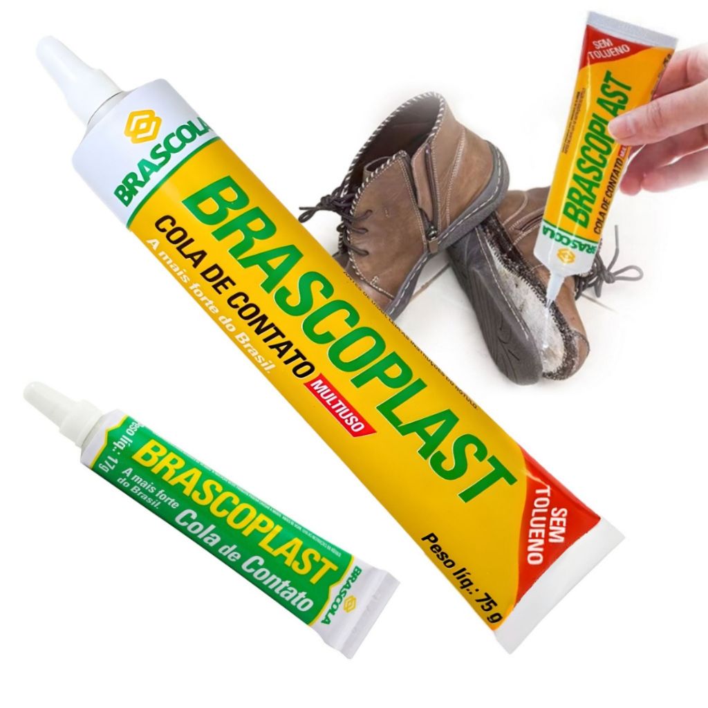 Cola de Sapateiro Brascoplast 17g 75g Sem Toluol Contato Couro MDF ...