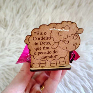 Porta bombom Cordeiro  Deus Páscoa Ovelha MDF lembrancinha cristã em Oferta na Shopee
