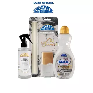 Kit Coala- 1 Home Spray + 1 Difusor de Aromas + 1 Limpador Perfumado Zulu Perfumes 500ml - Chá Branco em Oferta na Shopee