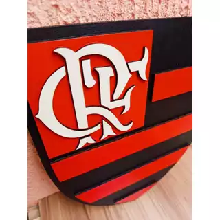 Quadro Artesanal Flamengo em MDF 3D – 20cm x 17cm ou 30cm x 25cm – Com Dupla Face ou Suporte de Mesa
