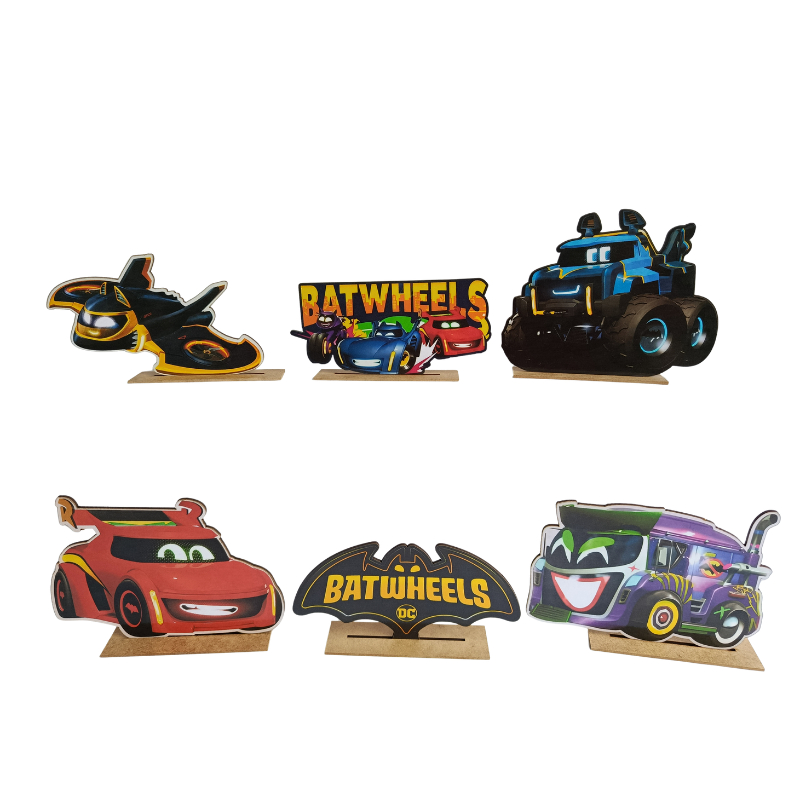 Kit Display de Mesa 6 Peças Para Festa Batwheels Mod. 2 MDF | Shopee Brasil