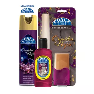 Kit Coala Aerossol + Difusor de Aromas + Limpador Perfumado de Ambientes - Orquídea Negra em Oferta na Shopee